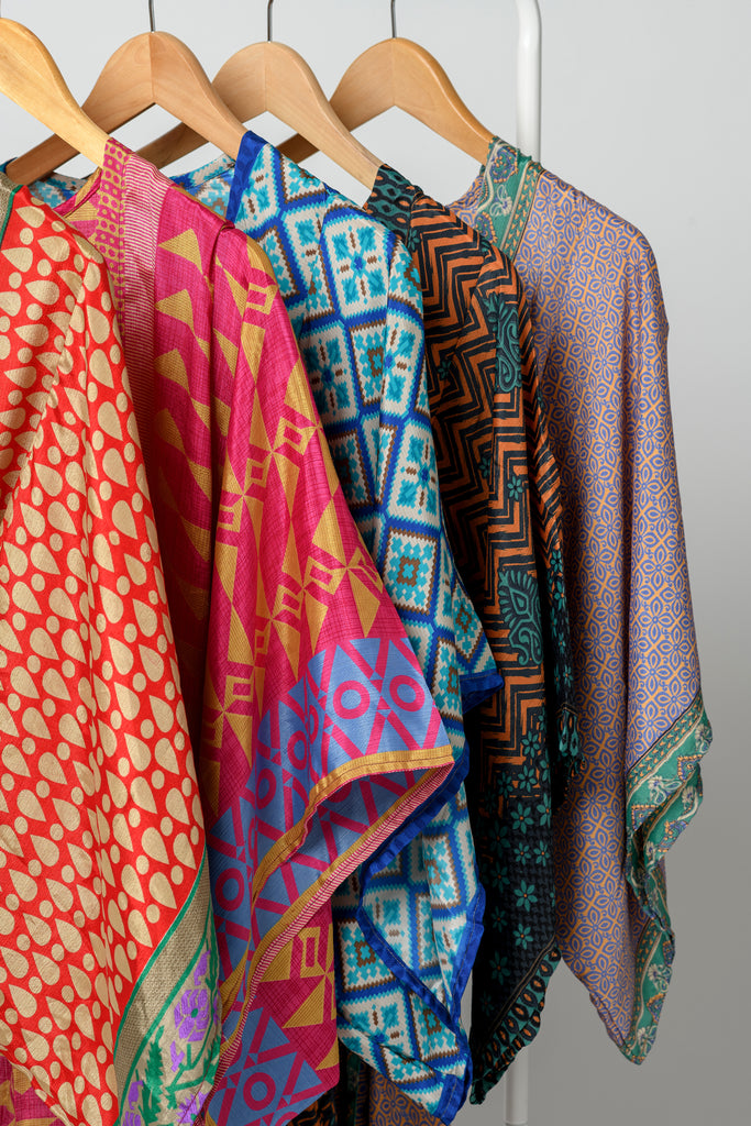 Repurposed Sari Silk Kimonos