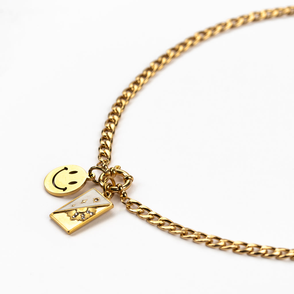 Two Charm Madeline Stacked Gold Billie Necklace