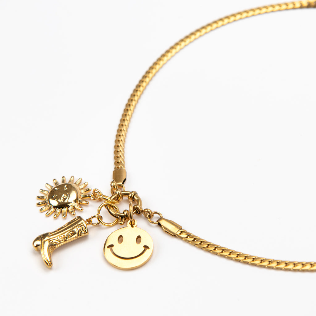 Lottie Gold Plated Charm Necklace