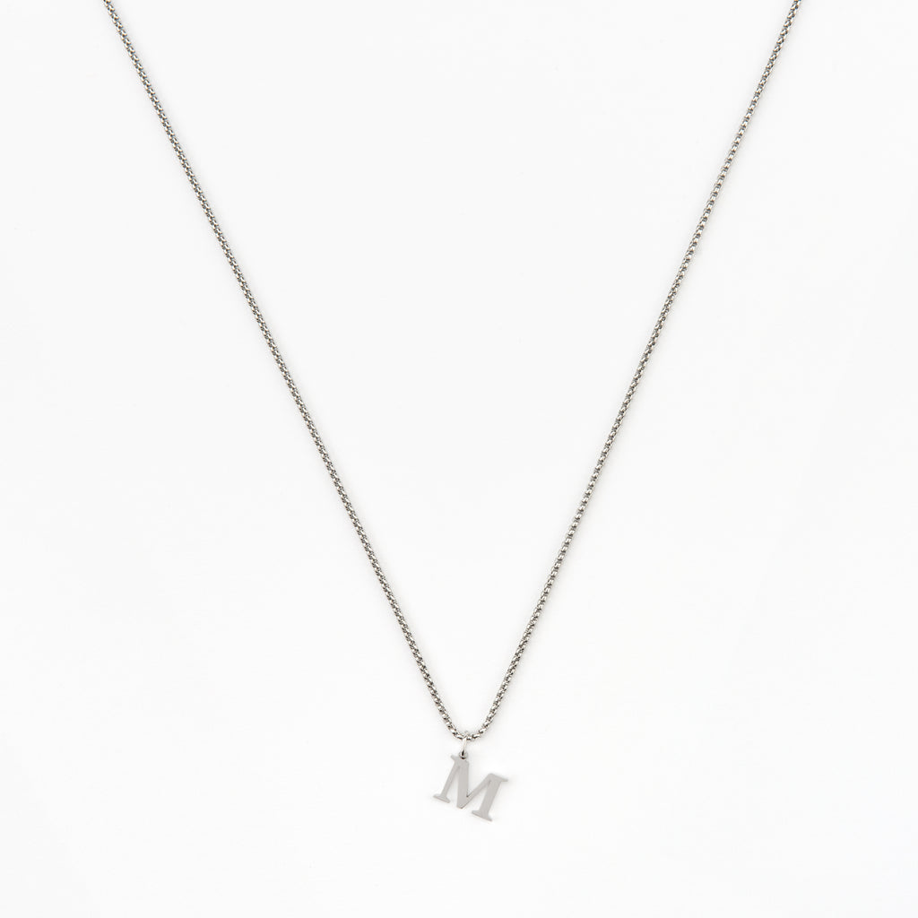 Silver Slim Initial Necklace