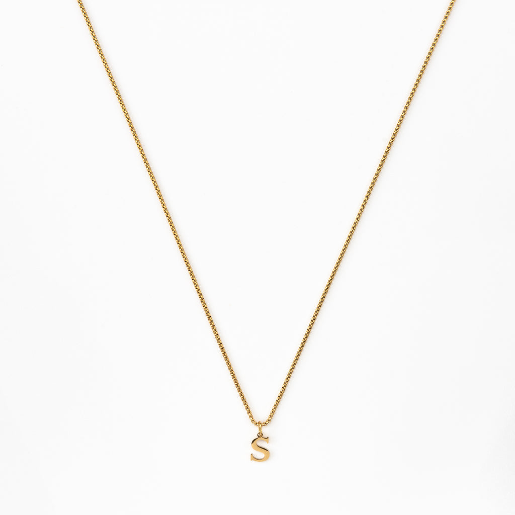 Gold Plated Slim Initial Necklace