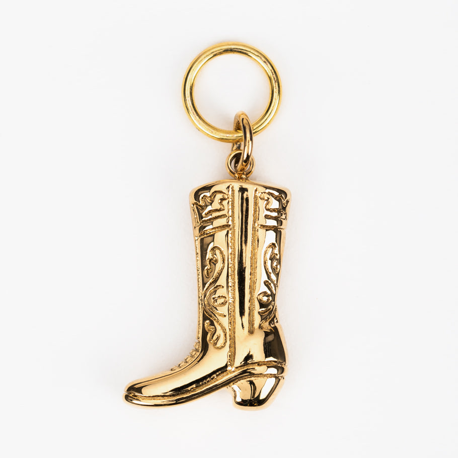 Gold Plated Cowboy Boot Charm