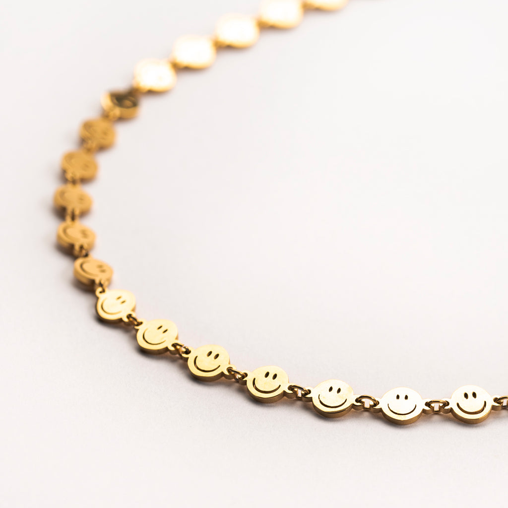 Gold Plated Multi Smile Necklace