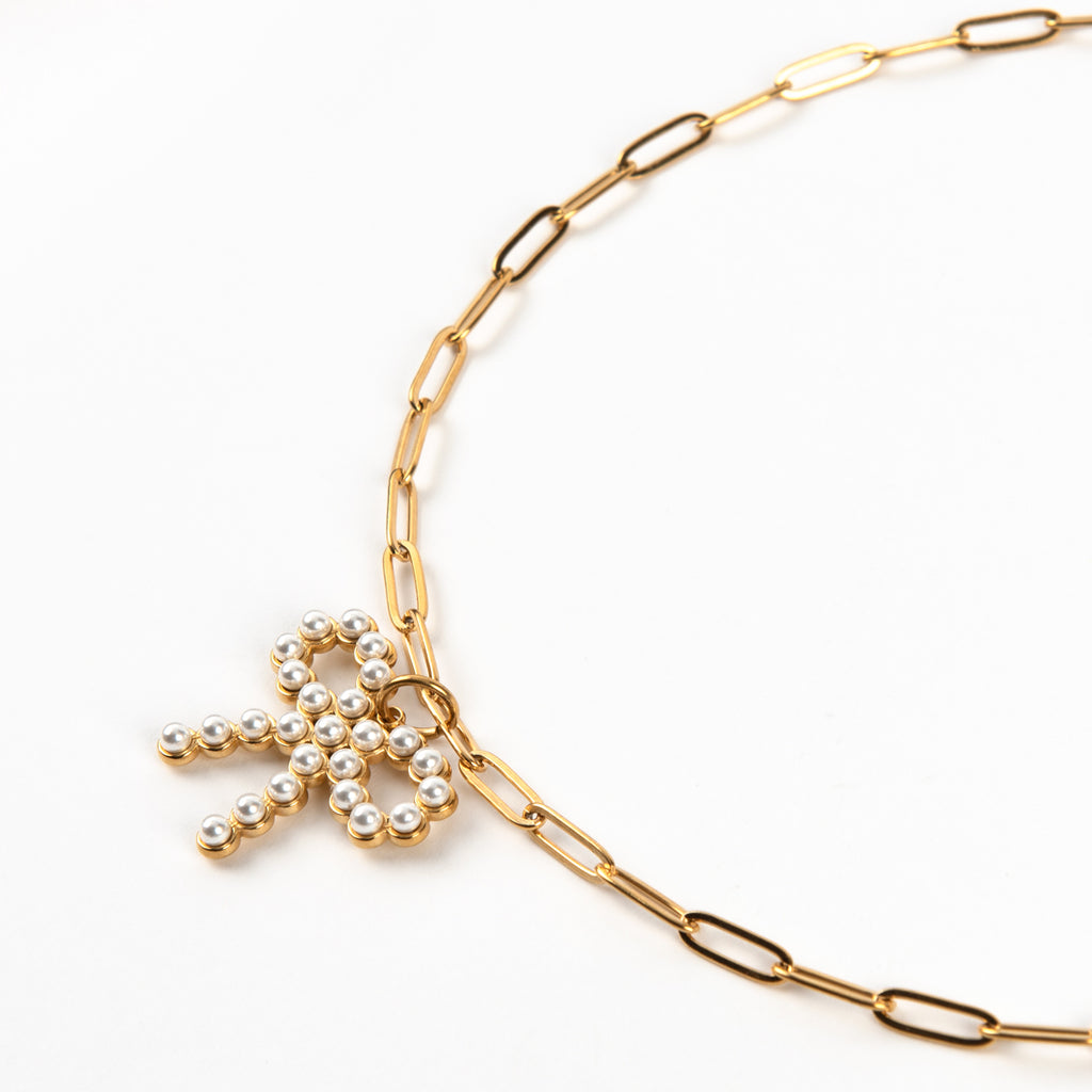 Stella Gold Plated Bow Necklace
