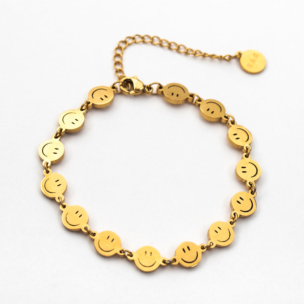 Gold Plated Multi Smile Bracelet