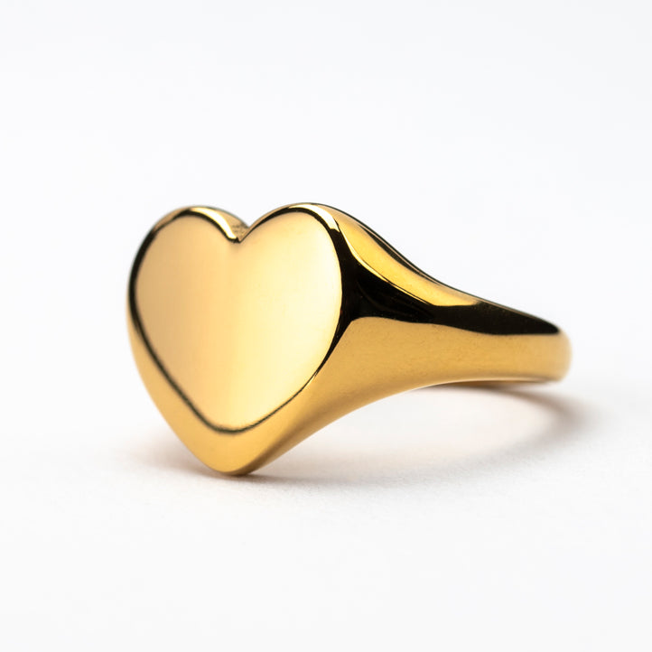 Hattie Gold Plated Heart Signet Ring