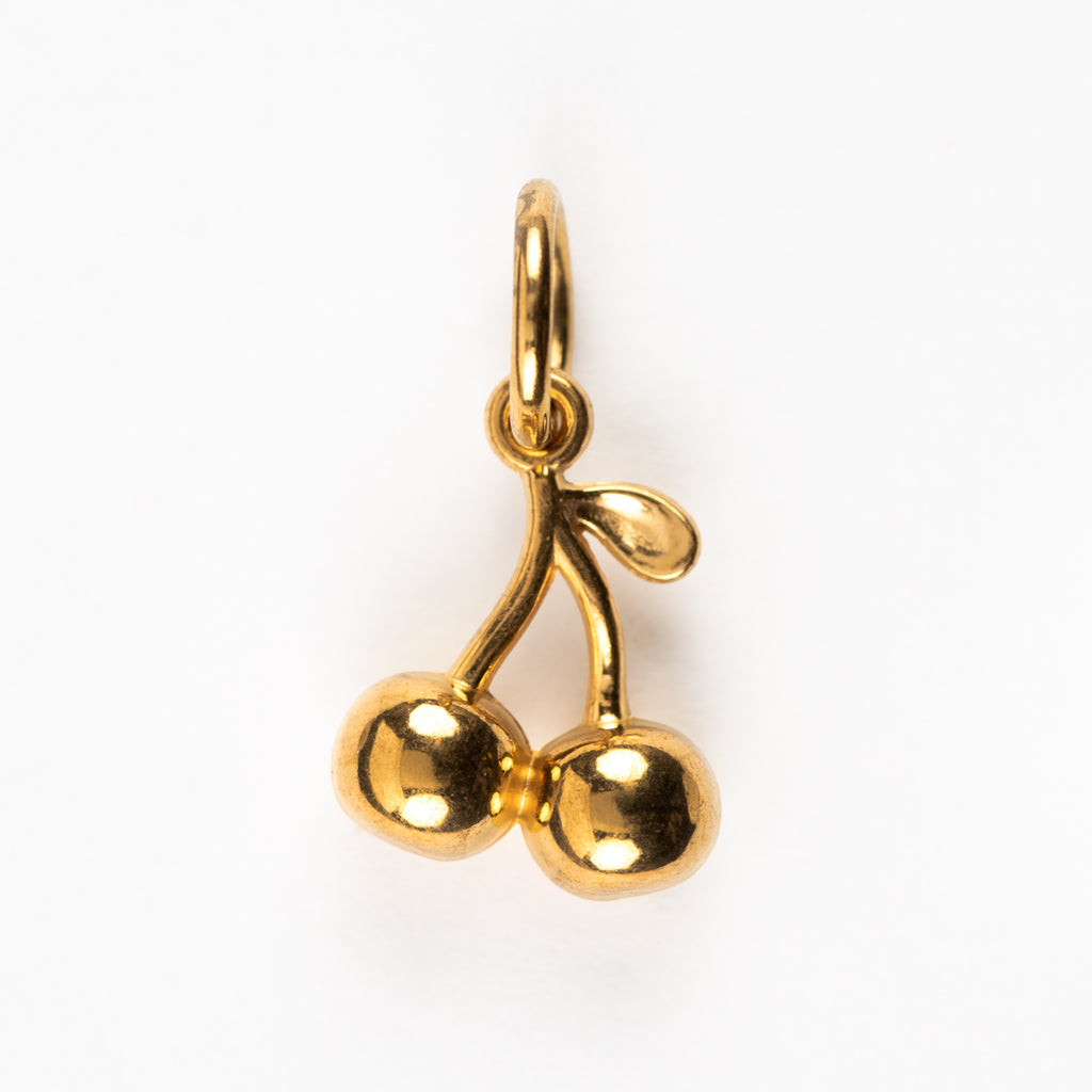 Gold Plated Mini Cherries Charm