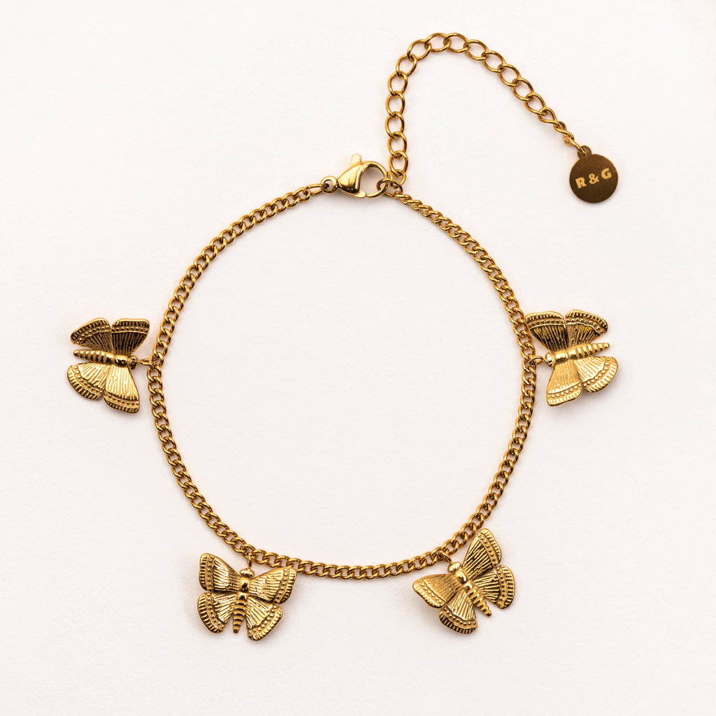 Gold Plated Butterfly Bracelet