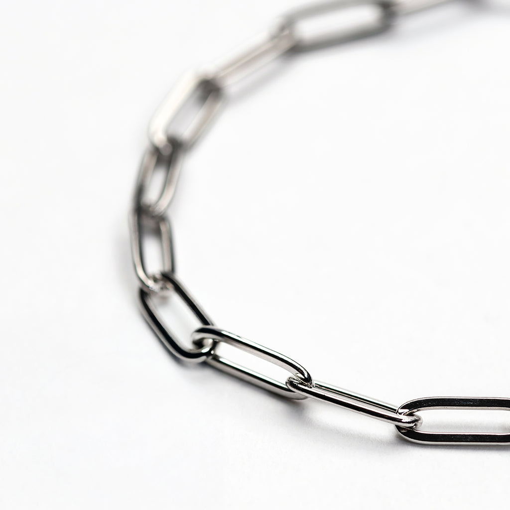 Silver Slim Paper Clip Necklace