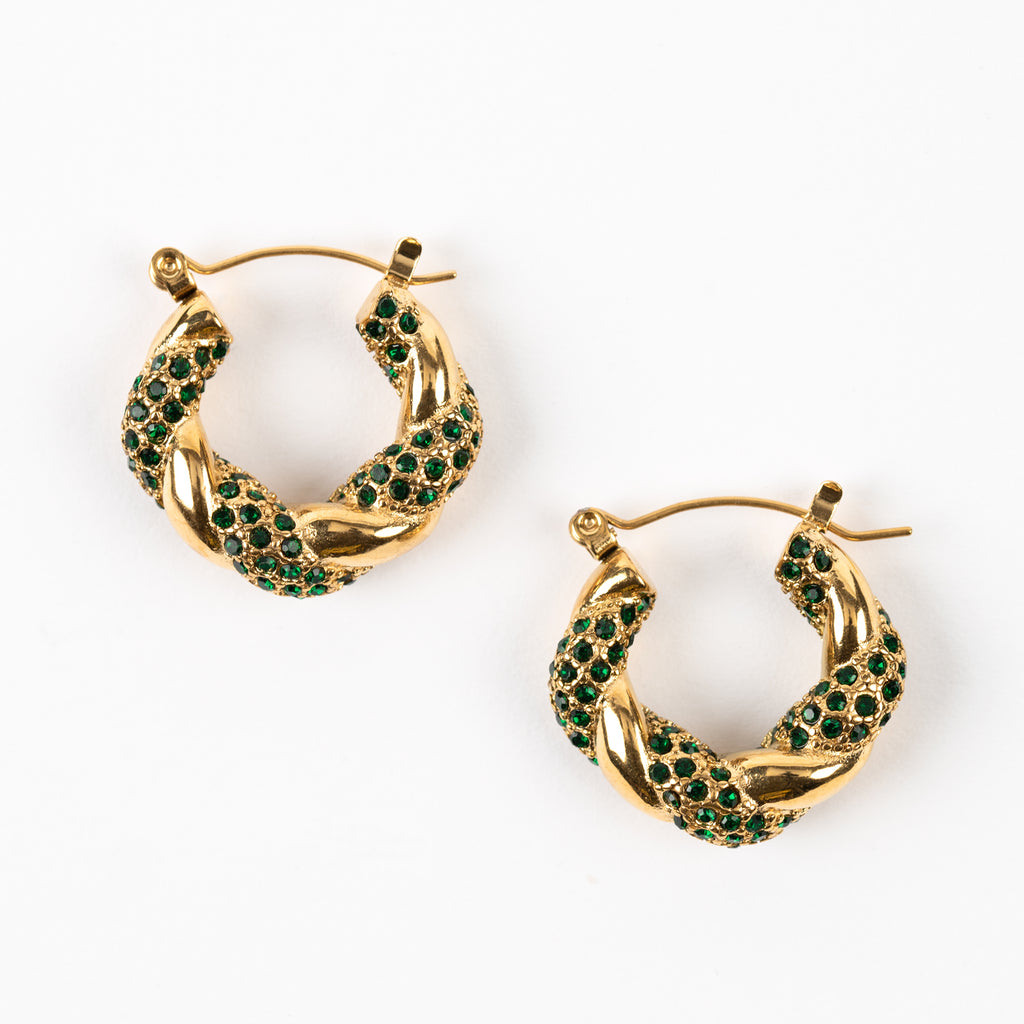 Krystal Gold Plated Hoop Earrings