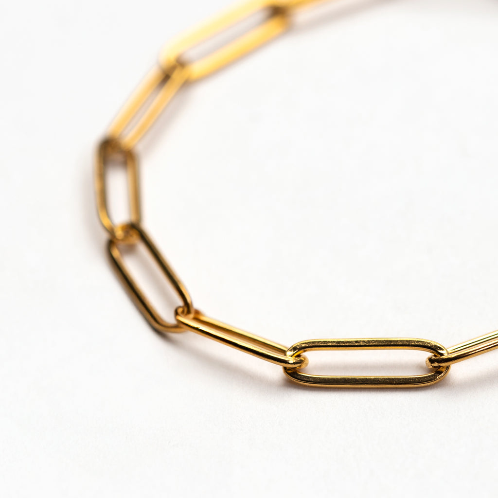 Gold Plated Slim Paper Clip Necklace