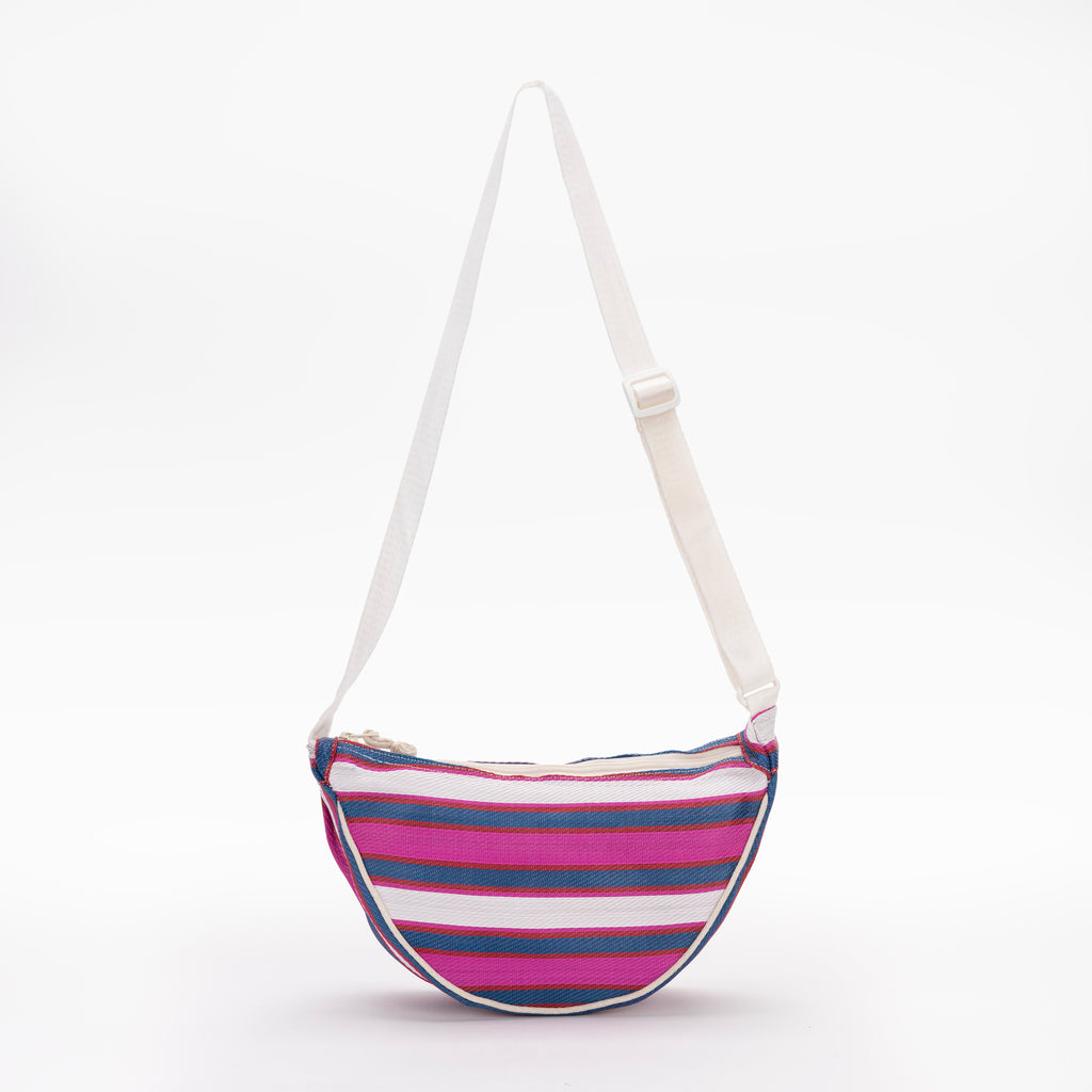 Blue & Purple Stripe Recycled Plastic Shoulder Body Bag