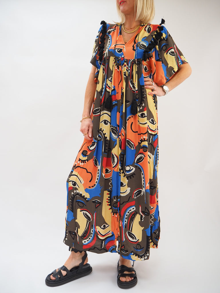 Preloved Masai Bold Print Dress Size Small