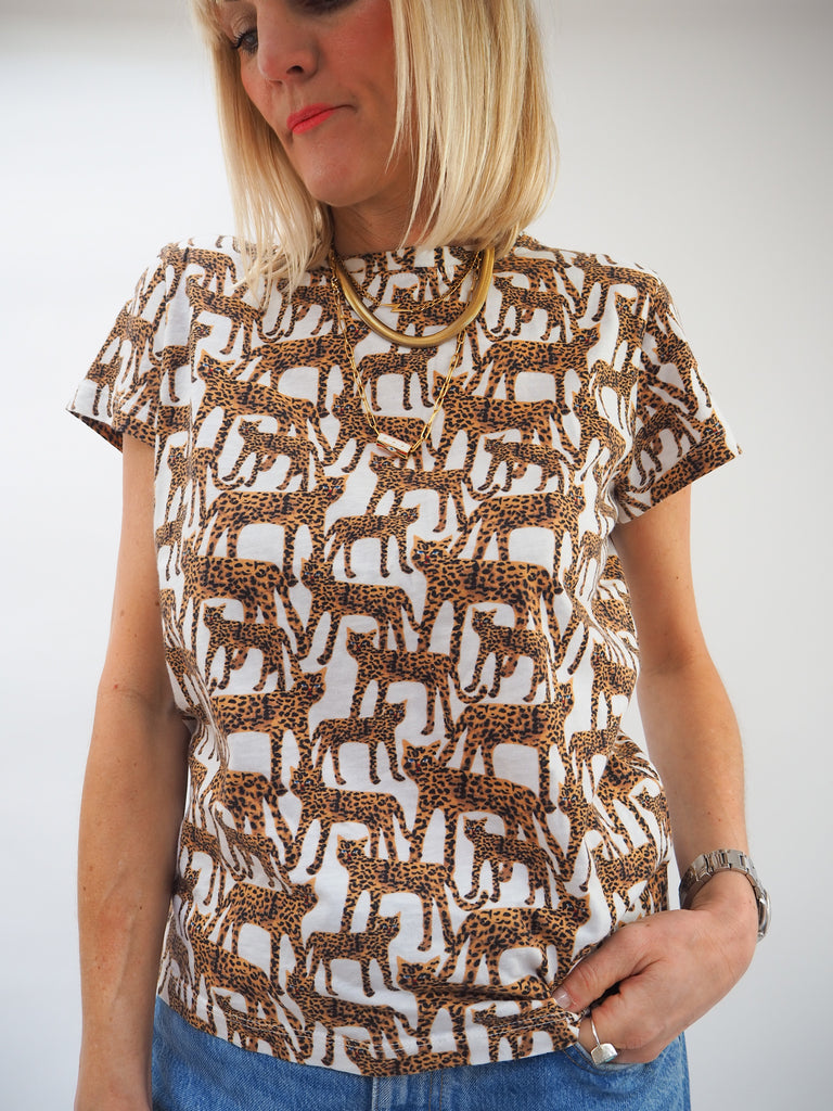 Preloved Munthe Tiger Print T Shirt Size UK10