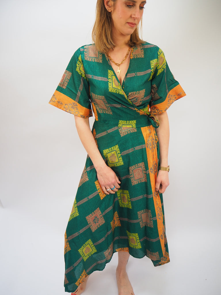 Recycled Sari Silk Wrap Dresses – Raf and Grace