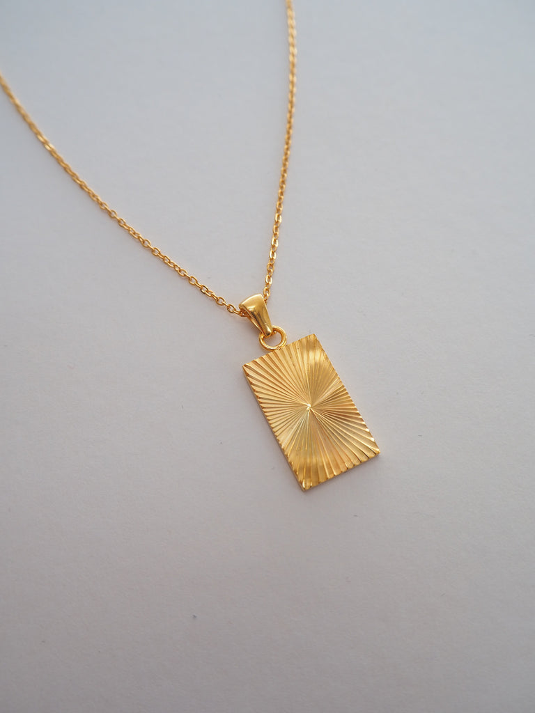 Gold Plated Sunburst Necklace