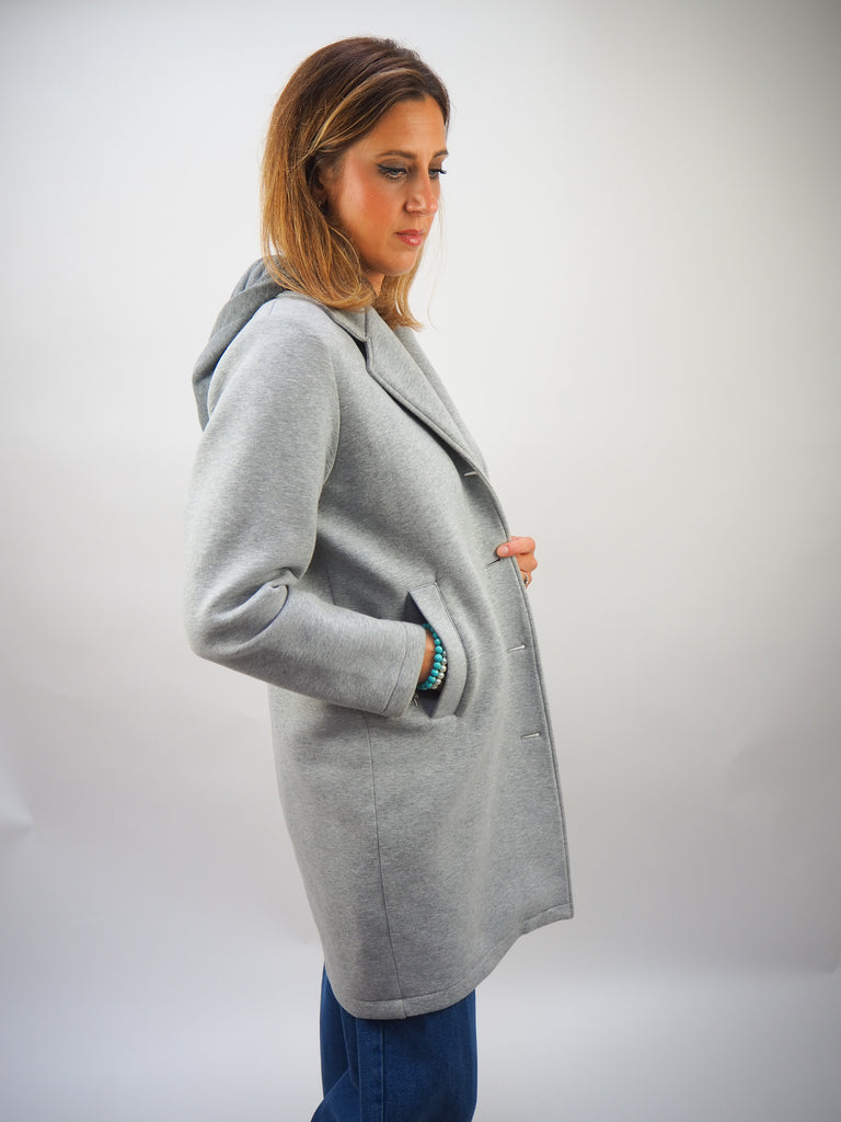 Preloved Hooded Jersey Coat Size UK12