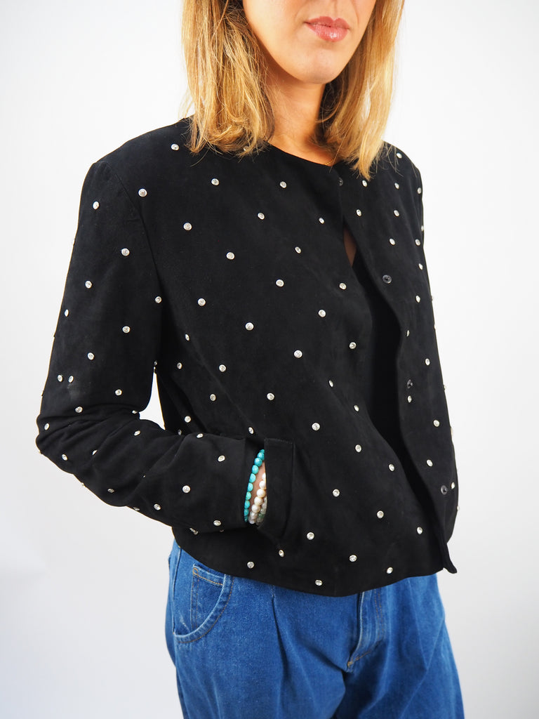 Preloved Zara Suede Embellished Jacket Size Large