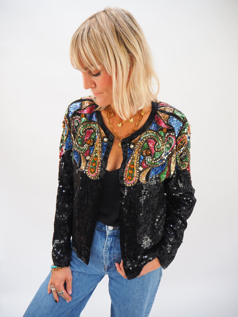 Vintage Sequin Jacket Size Small