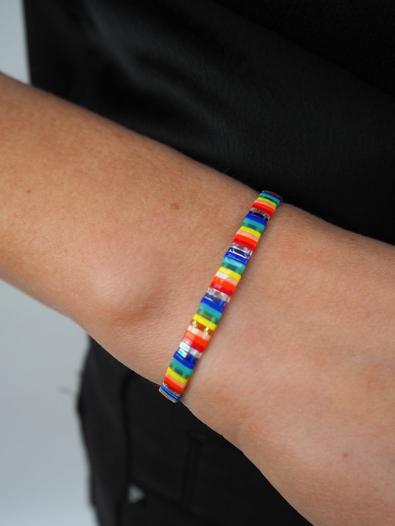 Rainbow Miyuki Tila Beads Bracelet