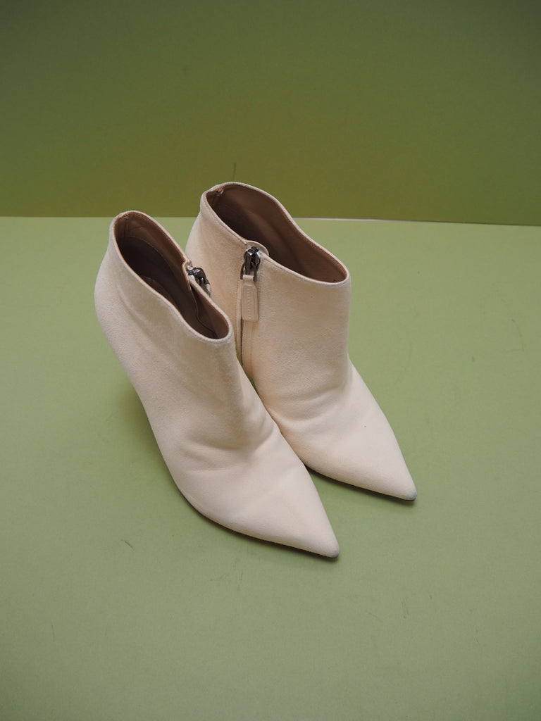 Preloved Ralph Lauren Cream Suede Ankle Boots Size UK4