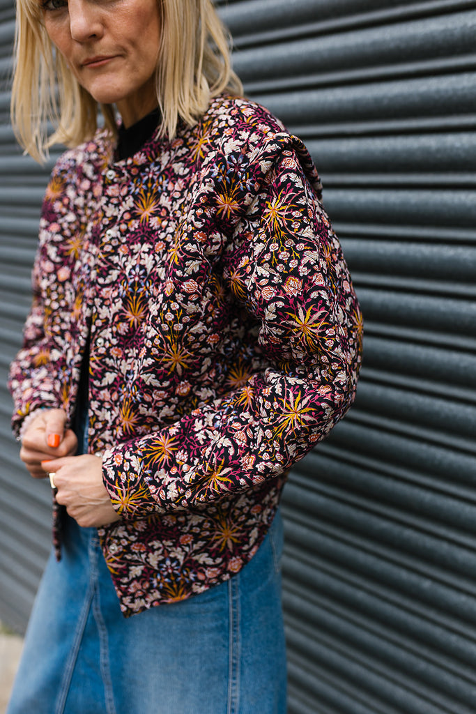 Claudia Printed Cotton Quilted Jacket