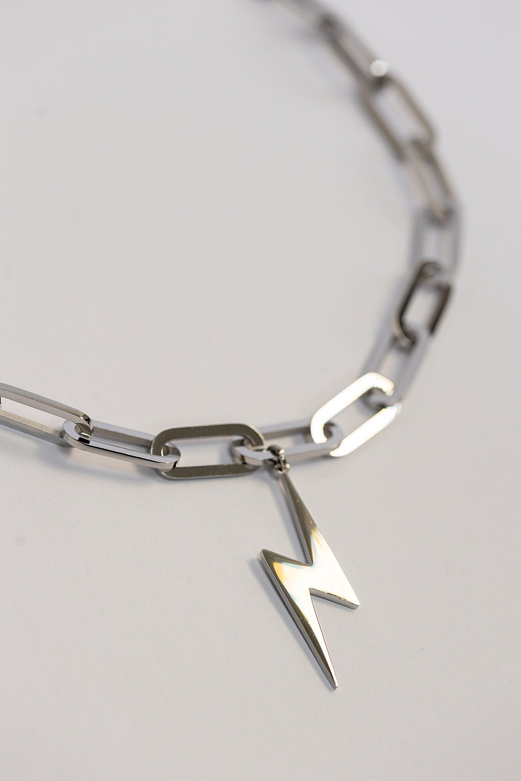 Chunky Silver Lightning Bolt Necklace – Raf and Grace