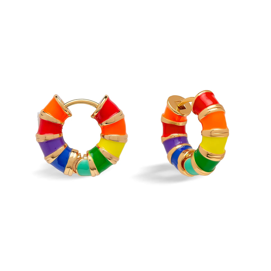 XUXA Rainbow Enamel Hoop Earrings