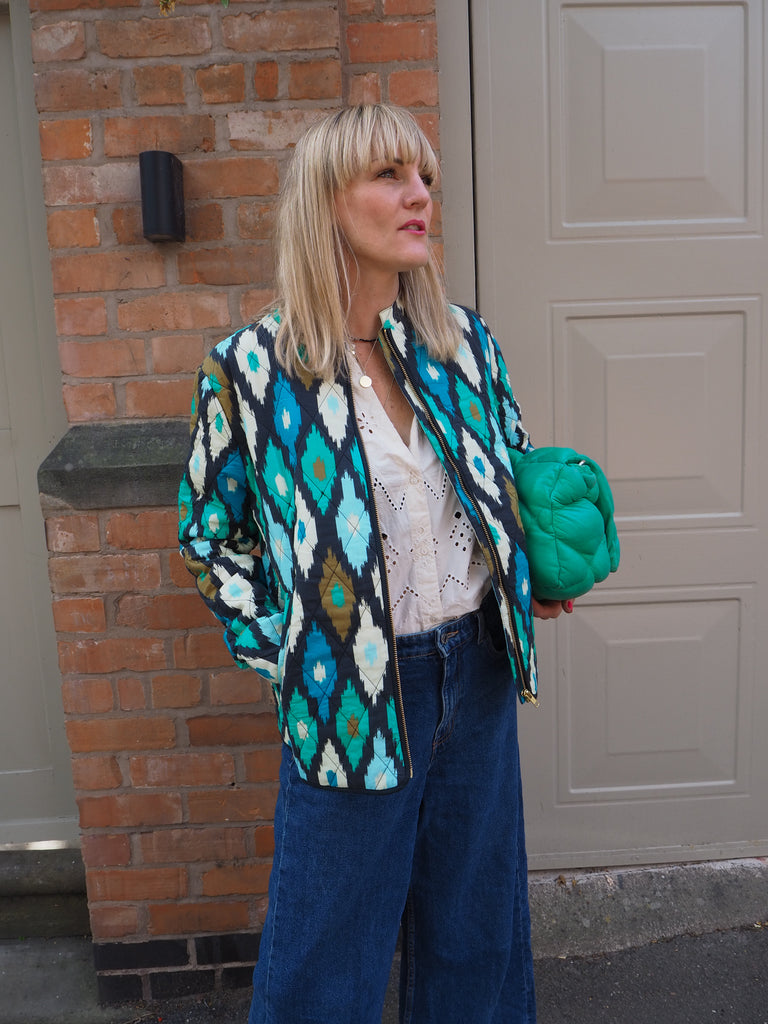 Marcelle Print Cotton Quilted Bomber Jacket